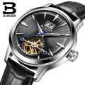 Binger 10009 Business Retro Leather Wristwatch Men Automatic Mechanical Watch Tourbillon Sport Casual Relojes Hombre